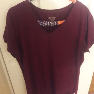 Burgundy tee brand new and grey